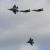 Aircraft begin the turn into the NAS Lemoore runway.